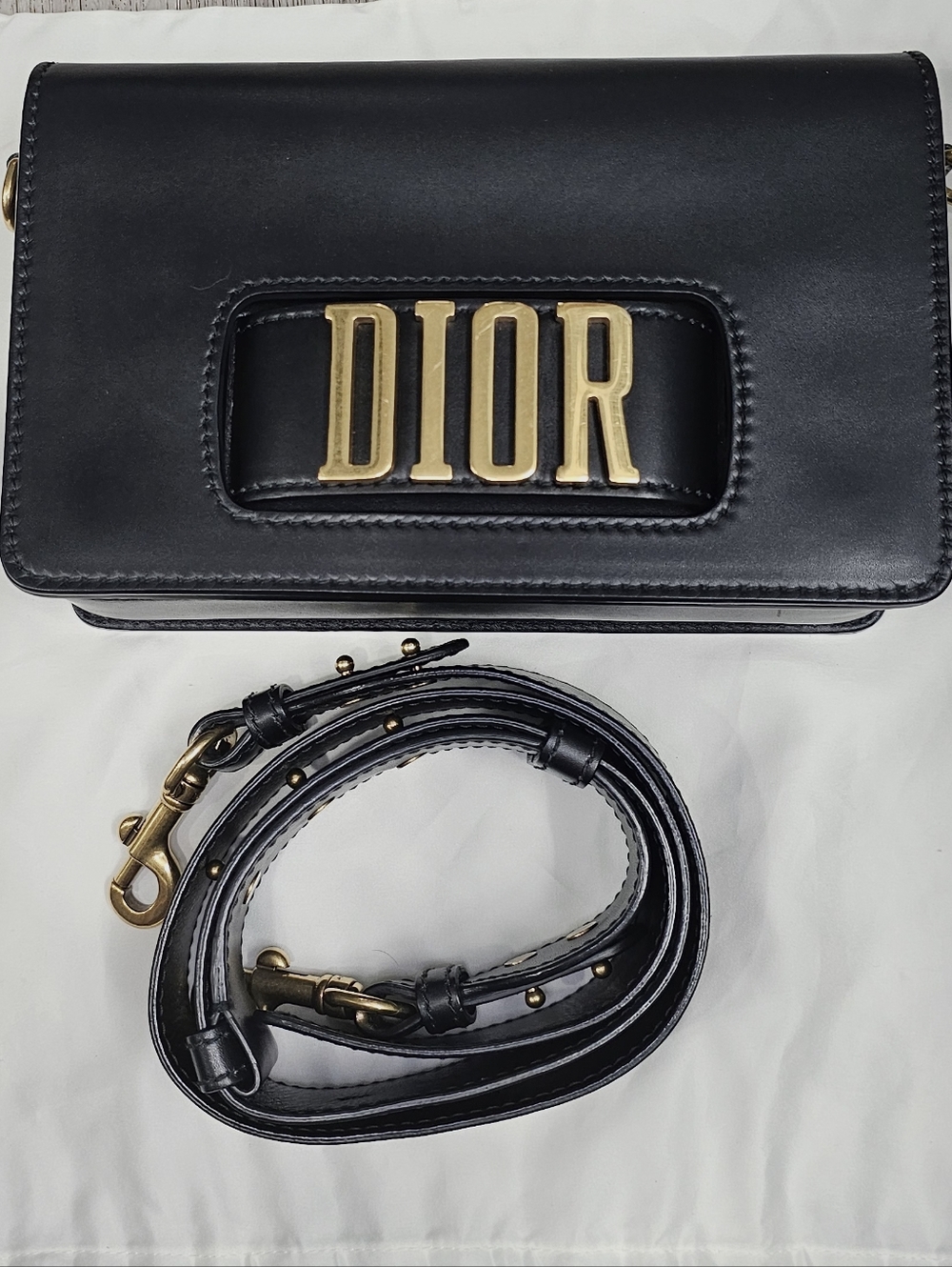 Christian Dior Smooth Calfskin Dio(r)evolution Flap Bag Black